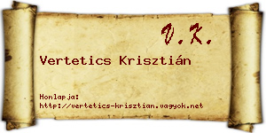 Vertetics Krisztián névjegykártya