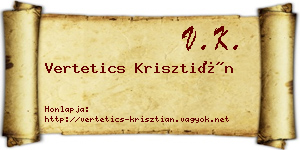 Vertetics Krisztián névjegykártya